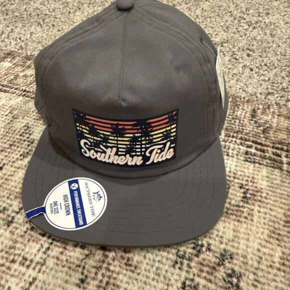 Mens Southern Tide Sunset Gray Snap Back 5 Panel‎ Hat NWT - Picture 1 of 6
